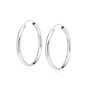 Cercei rotunzi argint Ø30 mm x 2 mm Creole DiAmanti KSZ2030ER-DIA (Argint 925‰ 2,5 g.)